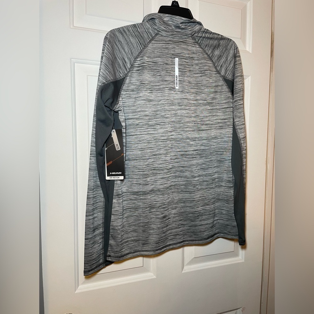 Head Womans Long Sleeve 1/2 Zip Top Sz Large NWT 2 Tone Heather Gray Dri Motion - Picture 5 of 8